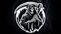 do awesome reaper silhouette version grim  mascot logo design