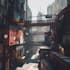 create a cyberpunk futuristic city art