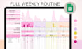 create weekly routine sheet, daily planner, goal tracker, schedule dashboard