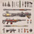 draw a 3d weapon illustration for gaming