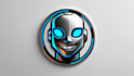 design creative robot head mascot logo