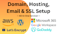 set up domain, dns, email, hosting, and SSL securely