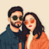 draw disney couple portrait illustration
