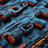 draw a 3d weapon illustration for gaming