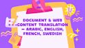 translate any document or web content in multiple languages