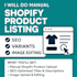 do manual shopify product listing, data entry, and SEO optimized upload