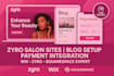 develop zyro salon website, zyro blog, zyro payment setup, wix blog website
