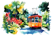 create unique watercolor hand drawn icons and illustrations