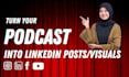 repurpose podcasts into carousels, posts and visual content
