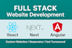 develop a custom full stack website using react  nodejs