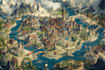 design fantasy map illustration isometric map