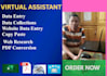 do accuracy data entry, web research, copy paste, PDF conversion, web site entry