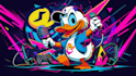make amazing duck rock singer logo with unlimited revisions