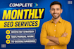 do complete monthly SEO service on page, off page, and technical optimization