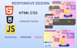develop a responsive HTML CSS landing page for business