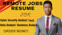 write remote jobs resume for tech, cyber security analyst, soc, data analyst