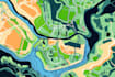 design rv park, campground map, parking plan, vector map