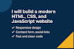 build a responsive and modern website using HTML, CSS, and javascript