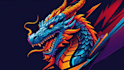 create modern dragon head logo with source file in 24 hours