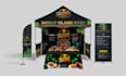 design premium canopy tents, roll up banner, tablecloth and event branding