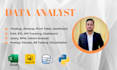 do data analysis using python, sql, power bi, excel