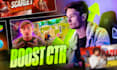design youtube gaming thumbnails for fortnite, pubg, valorant