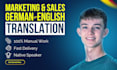 translate marketing content between german and english