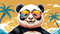 do unique panda with sunglasses logo for your company