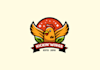 design unique kicking wings logo