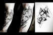 create sleeve tattoo design in geometric style