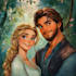 custom couple portrait in disney characters