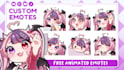 make custom twitch emotes, chibi emotes, animated emotes, vtuber for stream