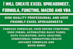 create and automate any microsoft excel spreadsheet with formulas macro or vba