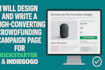 write high converting kickstarter or indiegogo campaign pages that convert
