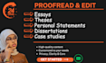 proofread and edit essays, theses, books, and personal statements