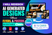 redesign ai generated designs, menus, flyers, and posters in editable canva