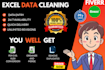 do excel data cleaning and designing, blending, splitting