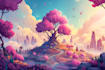 draw fantasy background and landscape