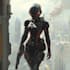 create illustration, fantasy sci fi character design