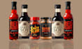 create design for sauce label, spice, wine, gin, chili