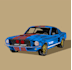 custom retro car illustration