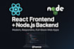 do a front end in react js and backened in node js