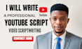 write an engaging high converting youtube video script sceenplay scriptwriter