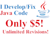 fix or develop java code