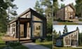 design a realistic 3d tiny house, container home, or cabin