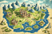 map illustration map design 3d isometric fantasy