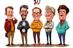 draw artistic cartoon caricatures