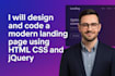 design and code a modern landing page using HTML CSS  jquery