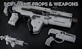 stylized 3d game assets sci fi game assets, stylized weapons sci fi game props