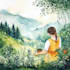 create your digital watercolor illustration,digital sticker